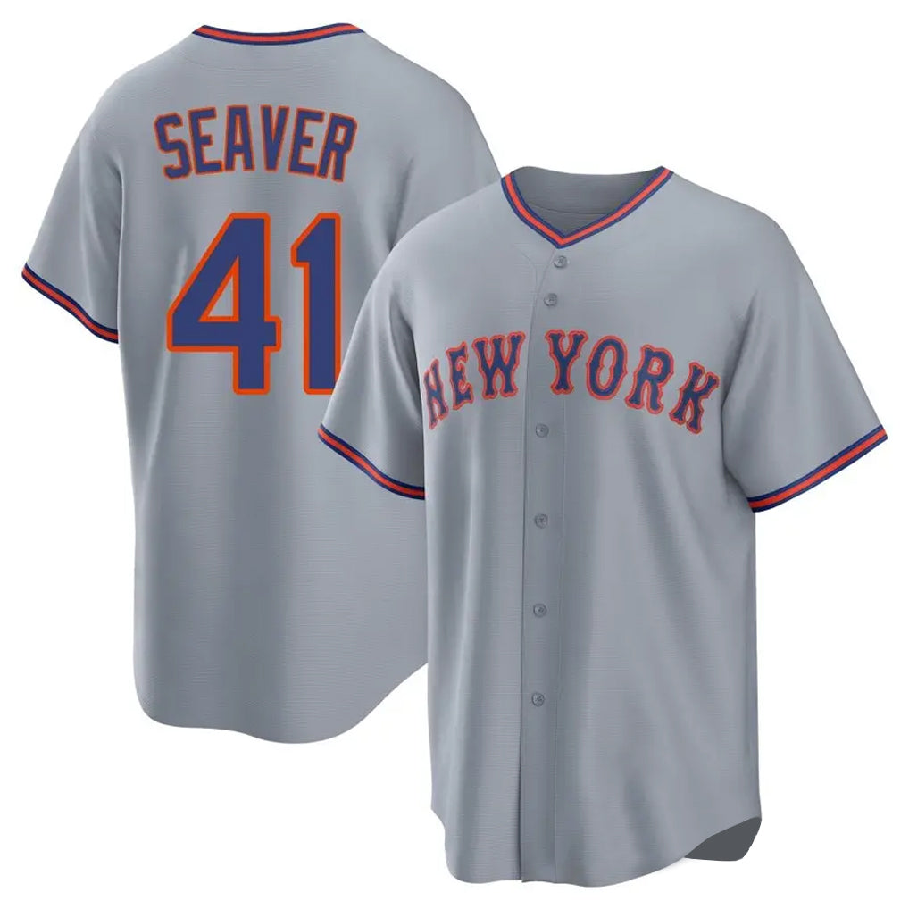 Kdoa NY.Mets #41 Tom Seaver Player Gray Road Home Game Stitched Jerseys