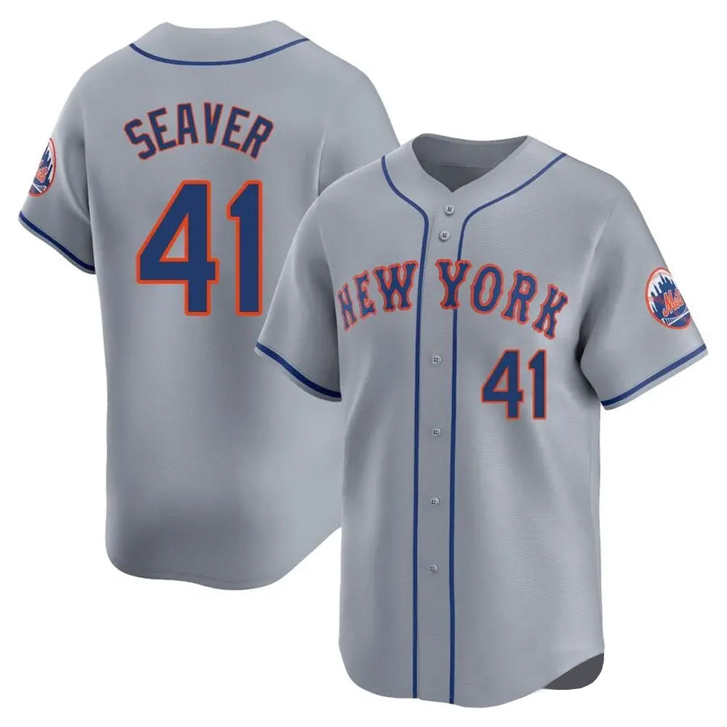 Kdoa NY.Mets #41 Tom Seaver Player Gray Road Limited Home Stitched Jerseys