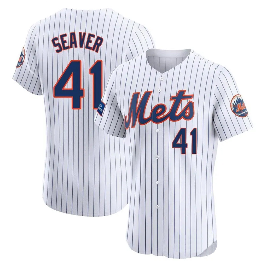 Kdoa NY.Mets #41 Tom Seaver Player White Home Limited Elite Stitched Jerseys