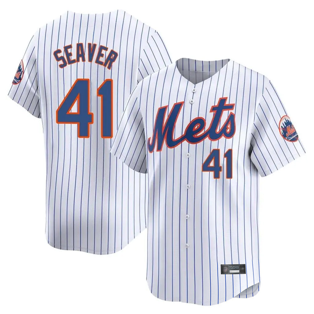 Kdoa NY.Mets #41 Tom Seaver Player White Home Replica Stitched Jerseys