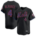 Kdoa NY.Mets #4 Francisco Alvarez Player Black Alternate Home Limited Stitched Jerseys
