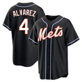 Kdoa NY.Mets #4 Francisco Alvarez Player Black Fashion Out Game Stitched Jerseys