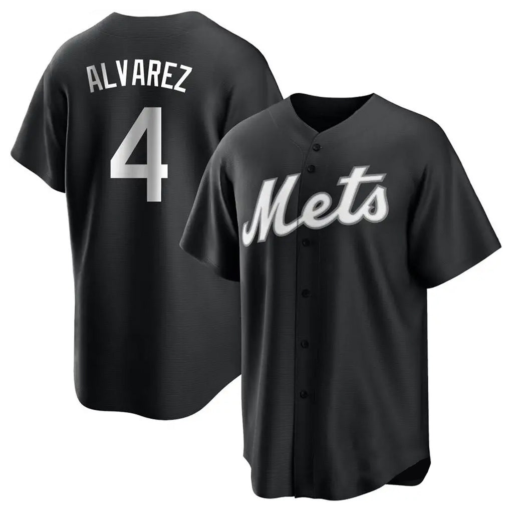 Kdoa NY.Mets #4 Francisco Alvarez Player Black Home Game Stitched Jerseys