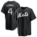 Kdoa NY.Mets #4 Francisco Alvarez Player Black Home Game Stitched Jerseys