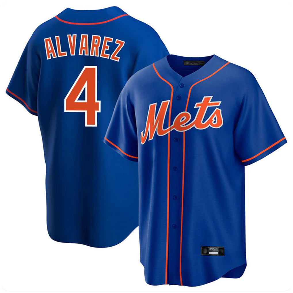 Kdoa NY.Mets #4 Francisco Alvarez Player Royal Home Game Stitched Jerseys
