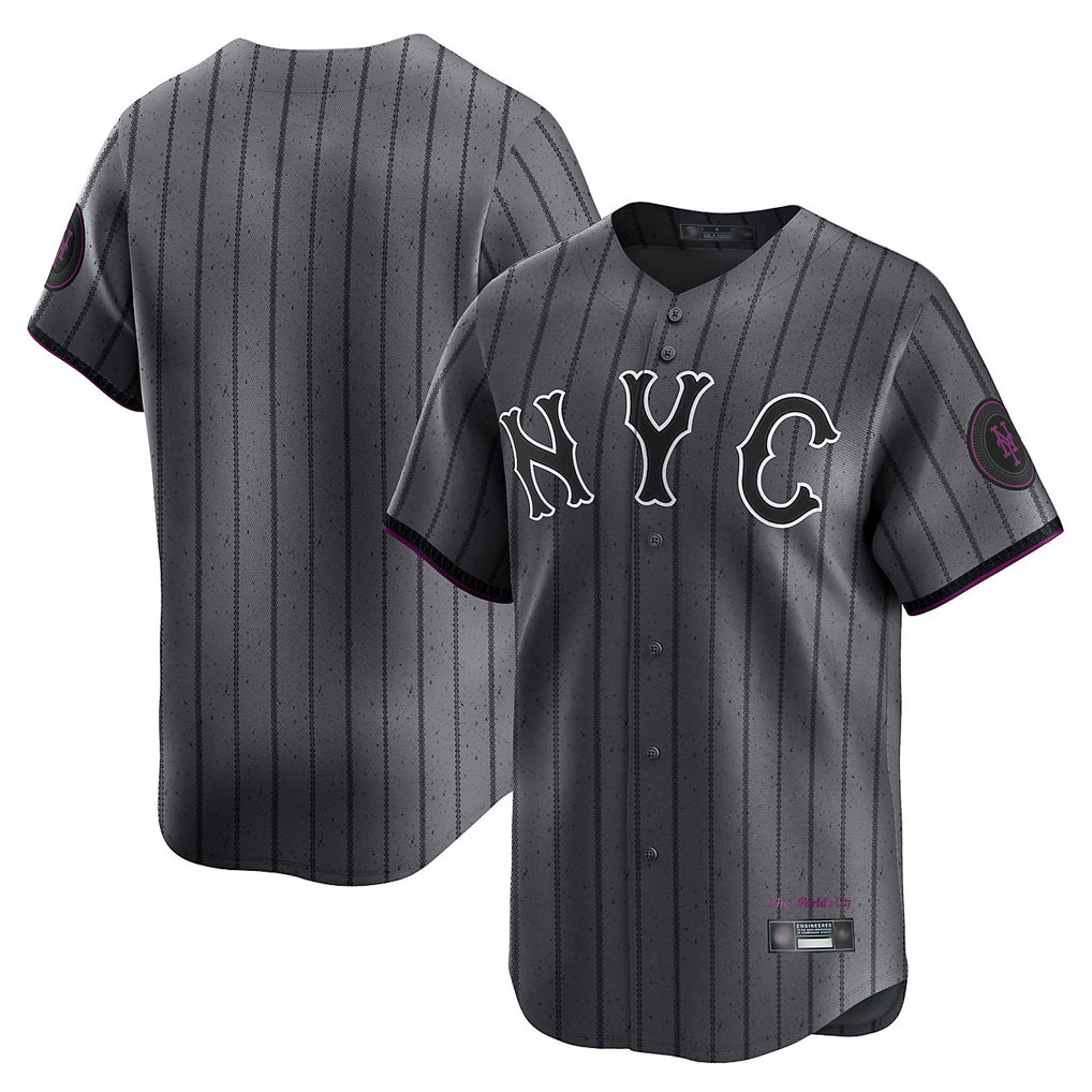 Kdoa NY.Mets Blank Player Gray City Connect Limited Stitched Jerseys