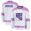 Kdoa NY.Rangers White Hockey Fights Cancer Survivor Practice Jerseys
