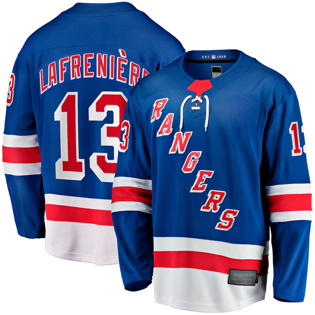 Kdoa NY.Rangers #13 Alexis Lafreniere Blue Home Breakaway Jerseys