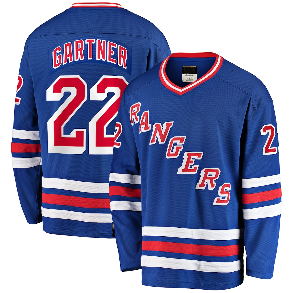 Kdoa NY.Rangers #22 Mike Gartner Blue Home Breakaway Jerseys