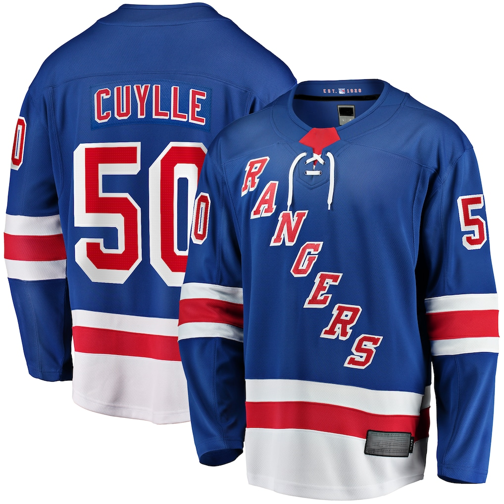 Kdoa NY.Rangers #50 Will Cuylle Blue Home Premier Breakaway Player Jerseys