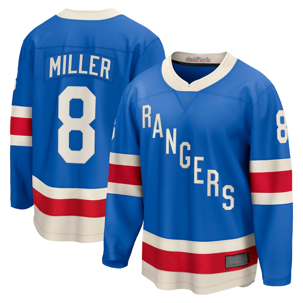 Kdoa NY.Rangers #8 J.T. Miller Blue Centennial Breakaway Jerseys