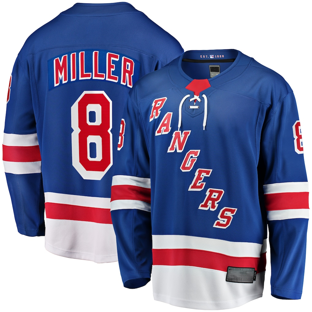 Kdoa NY.Rangers #8 J.T. Miller Blue Home Breakaway Jerseys