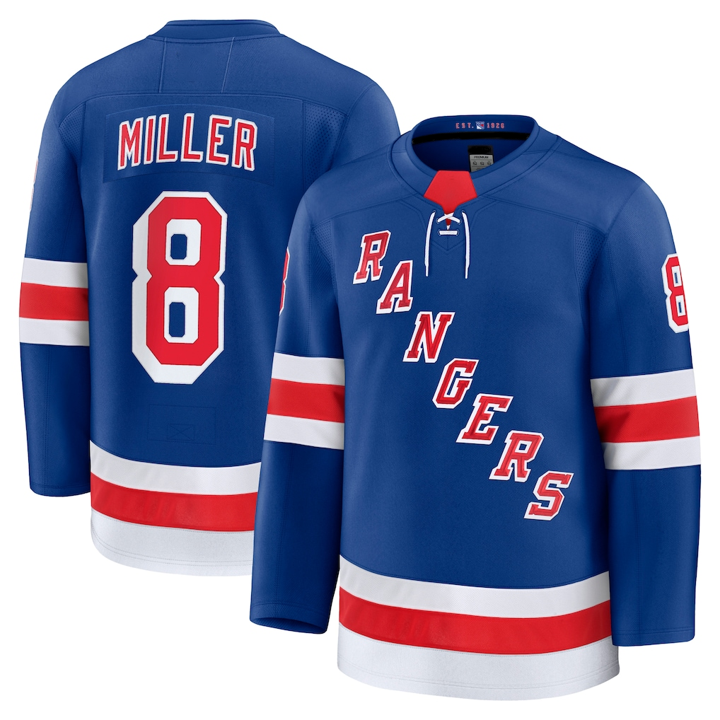 Kdoa NY.Rangers #8 J.T. Miller Blue Home Premium Jerseys