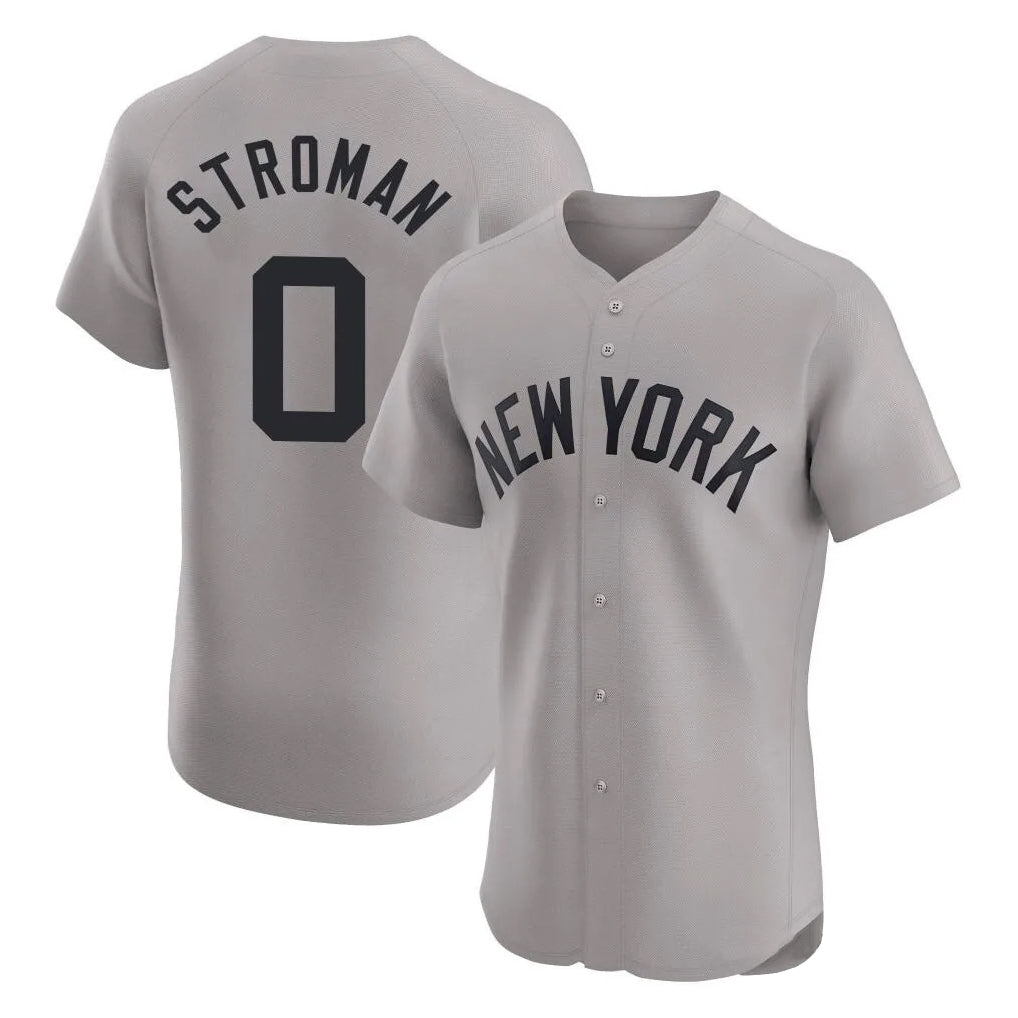 Kdoa NY.Yankees #0 Marcus Stroman Player Gray Limited Elite Home Stitched Jerseys