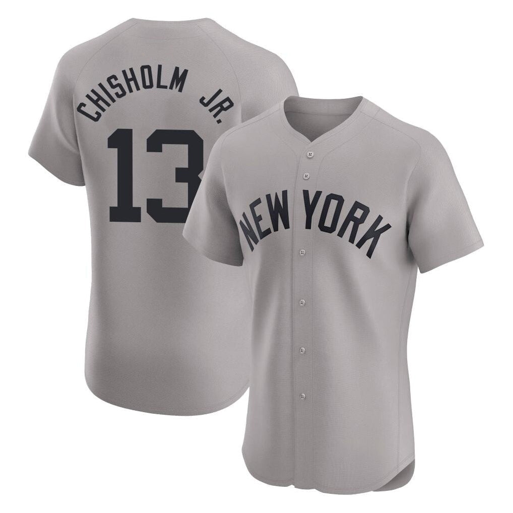 Kdoa NY.Yankees #13 Jazz Chisholm Jr Player Gray Limited Elite Home Stitched Jerseys