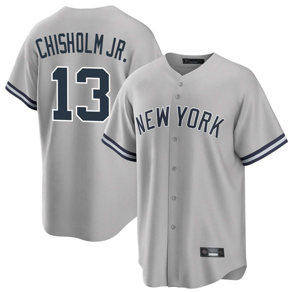 Kdoa NY.Yankees #13 Jazz Chisholm Jr Player Gray Road Game Stitched Jerseys