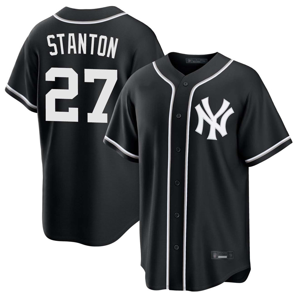 Kdoa NY.Yankees #27 Giancarlo Stanton Player Black Out Game Home Stitched Jerseys