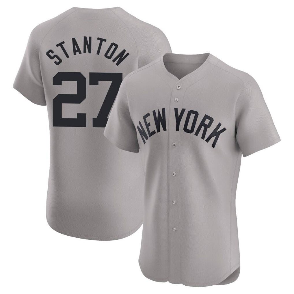 Kdoa NY.Yankees #27 Giancarlo Stanton Player Gray Limited Elite Home Stitched Jerseys