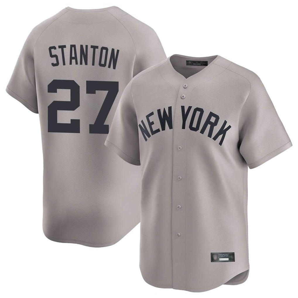 Kdoa NY.Yankees #27 Giancarlo Stanton Player Gray Limited Home Stitched Jerseys