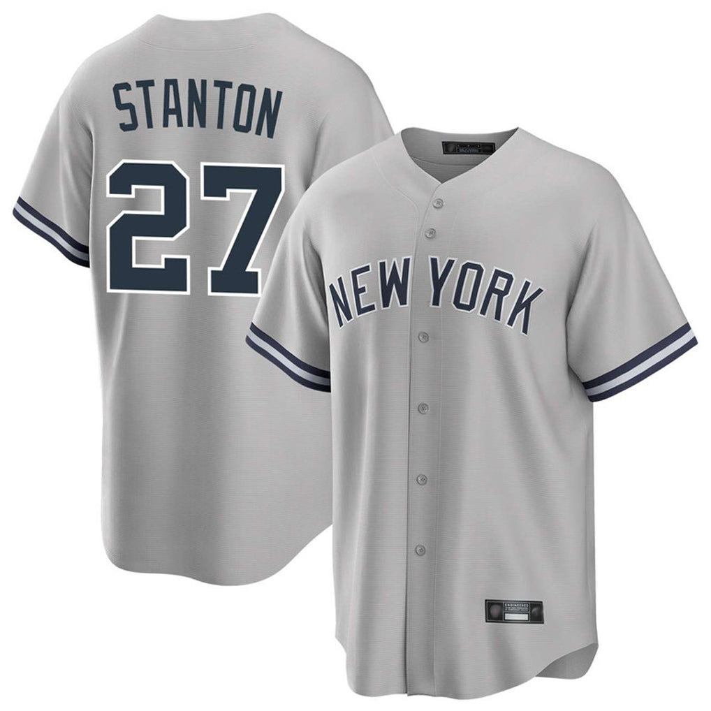 Kdoa NY.Yankees #27 Giancarlo Stanton Player Gray Road Game Stitched Jerseys