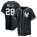 Kdoa NY.Yankees #28 Austin Wells Player Black Out Game Home Stitched Jerseys