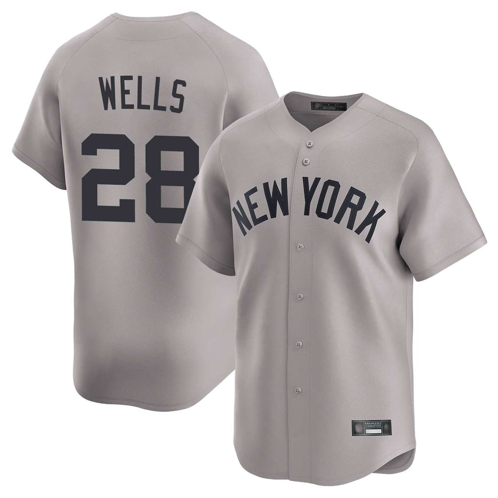 Kdoa NY.Yankees #28 Austin Wells Player Gray Limited Home Stitched Jerseys