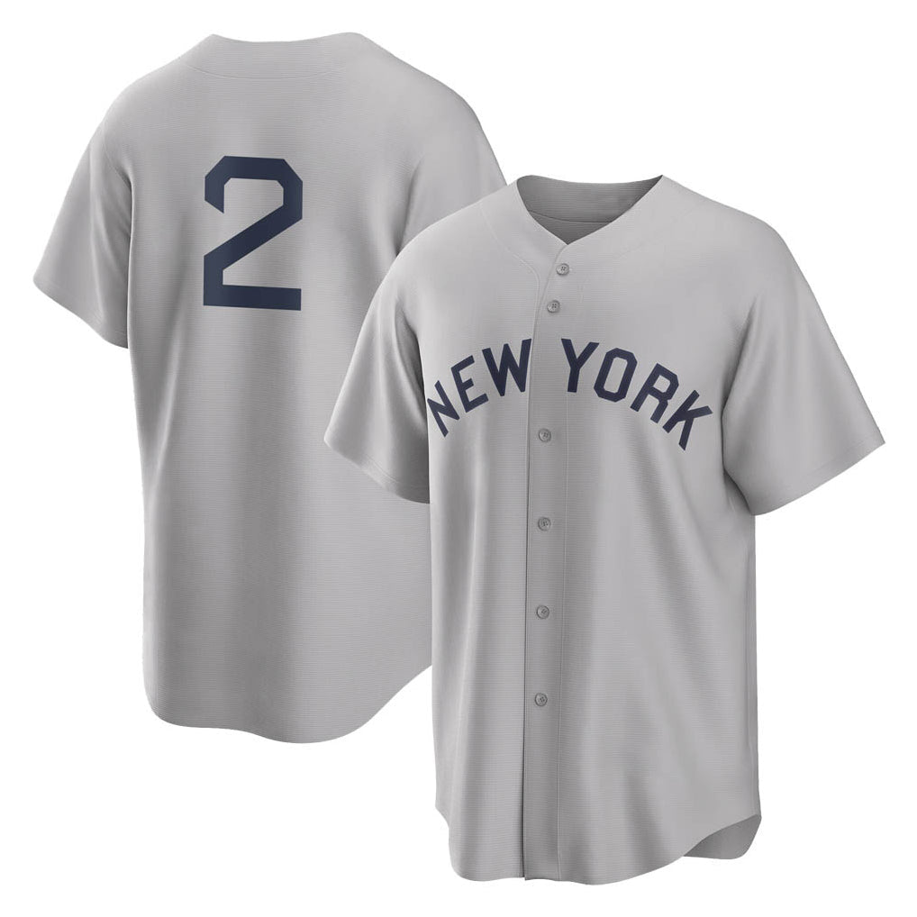 Kdoa NY.Yankees #2 Derek Jeter Player Gray Field of Dreams Game Stitched Jerseys