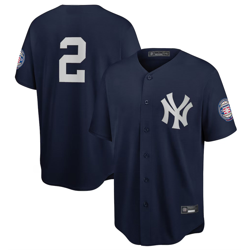 Kdoa NY.Yankees #2 Derek Jeter Player Navy 2020 Hall of Fame Induction Limited Stitched Jerseys