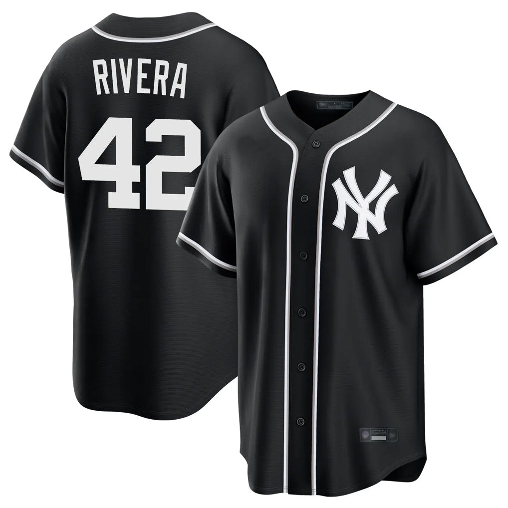 Kdoa NY.Yankees #42 Mariano Rivera Player Black Out Game Home Stitched Jerseys