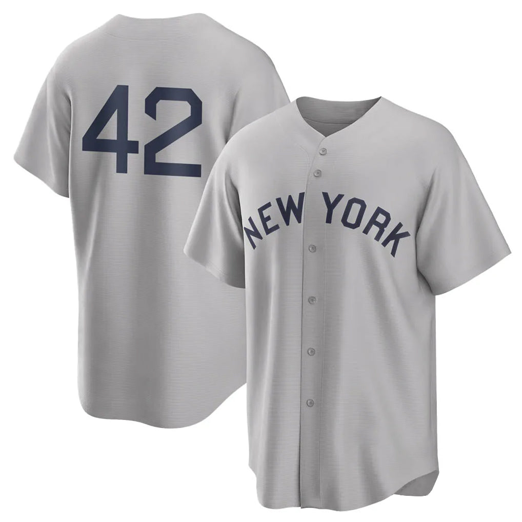 Kdoa NY.Yankees #42 Mariano Rivera Player Gray Field of Dreams Game Stitched Jerseys