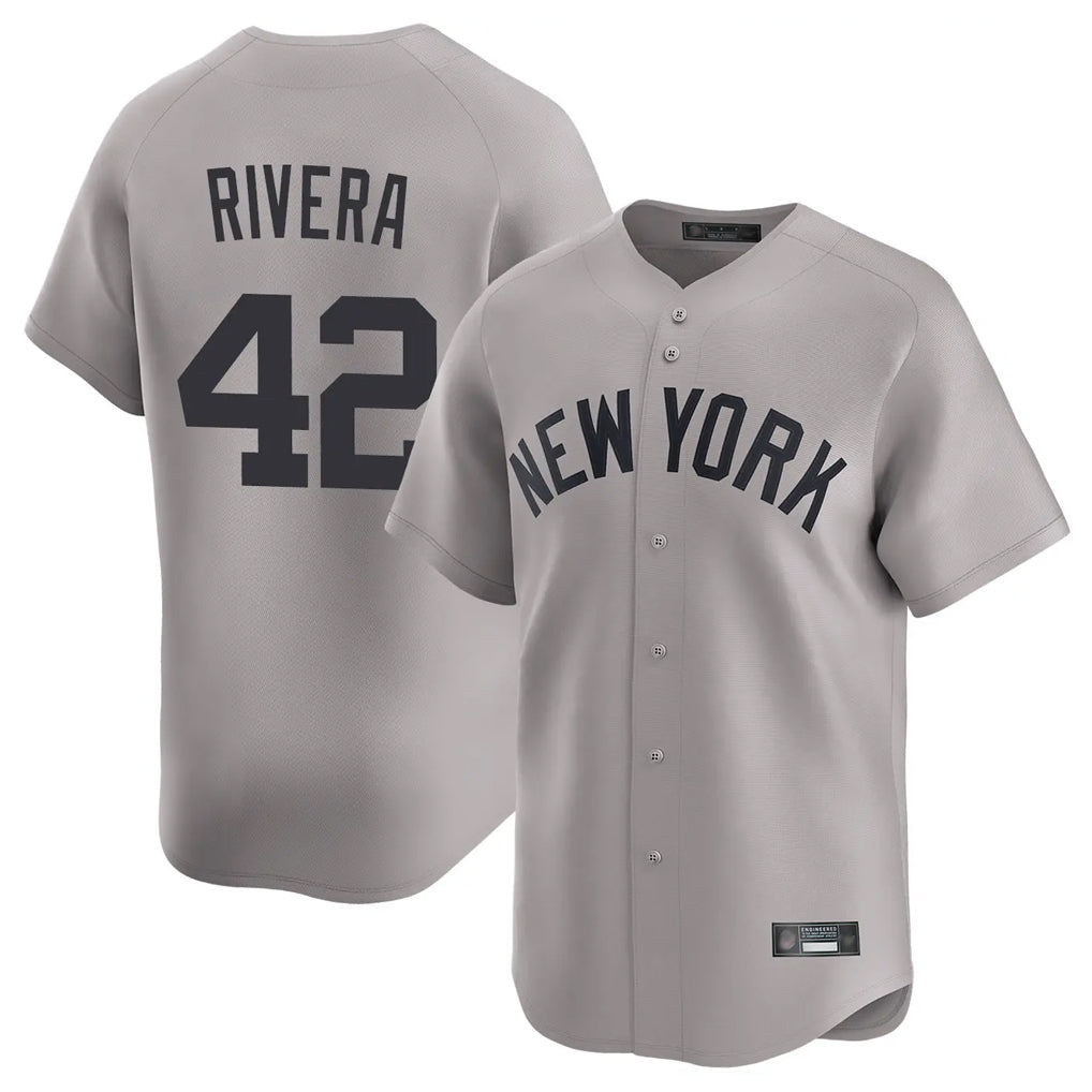 Kdoa NY.Yankees #42 Mariano Rivera Player Gray Limited Home Stitched Jerseys