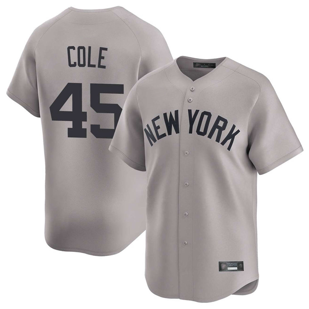 Kdoa NY.Yankees #45 Gerrit Cole Player Gray Limited Home Stitched Jerseys