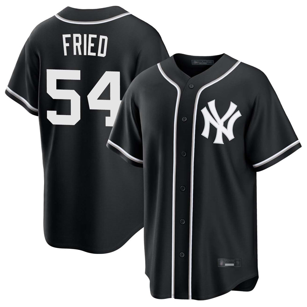 Kdoa NY.Yankees #54 Max Fried Player Black Out Game Stitched Jerseys