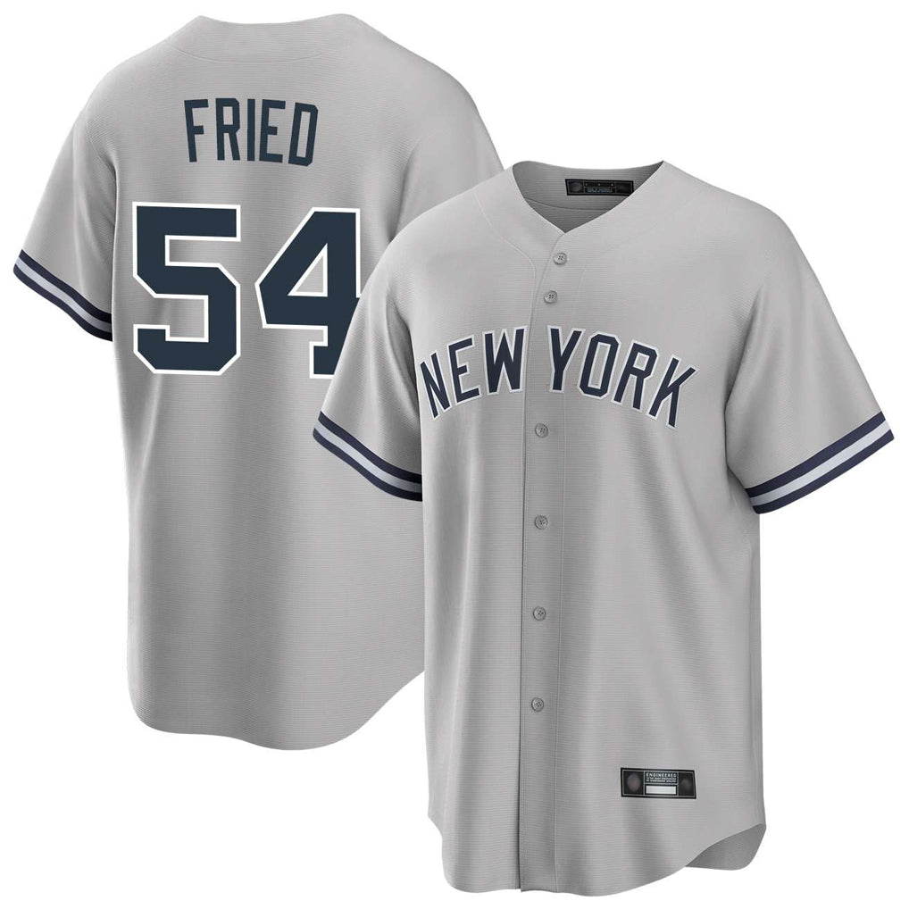 Kdoa NY.Yankees #54 Max Fried Player Gray Road Game Stitched Jerseys