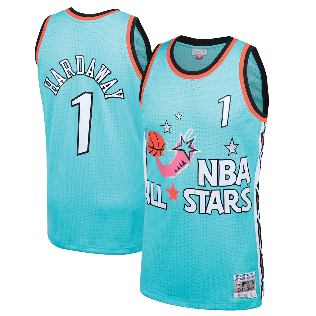 Kdoa O.Magic 1996 All-Star Game #1 Penny Hardaway Mitchell & Ness Teal Hardwood Classics Swingman Jerseys