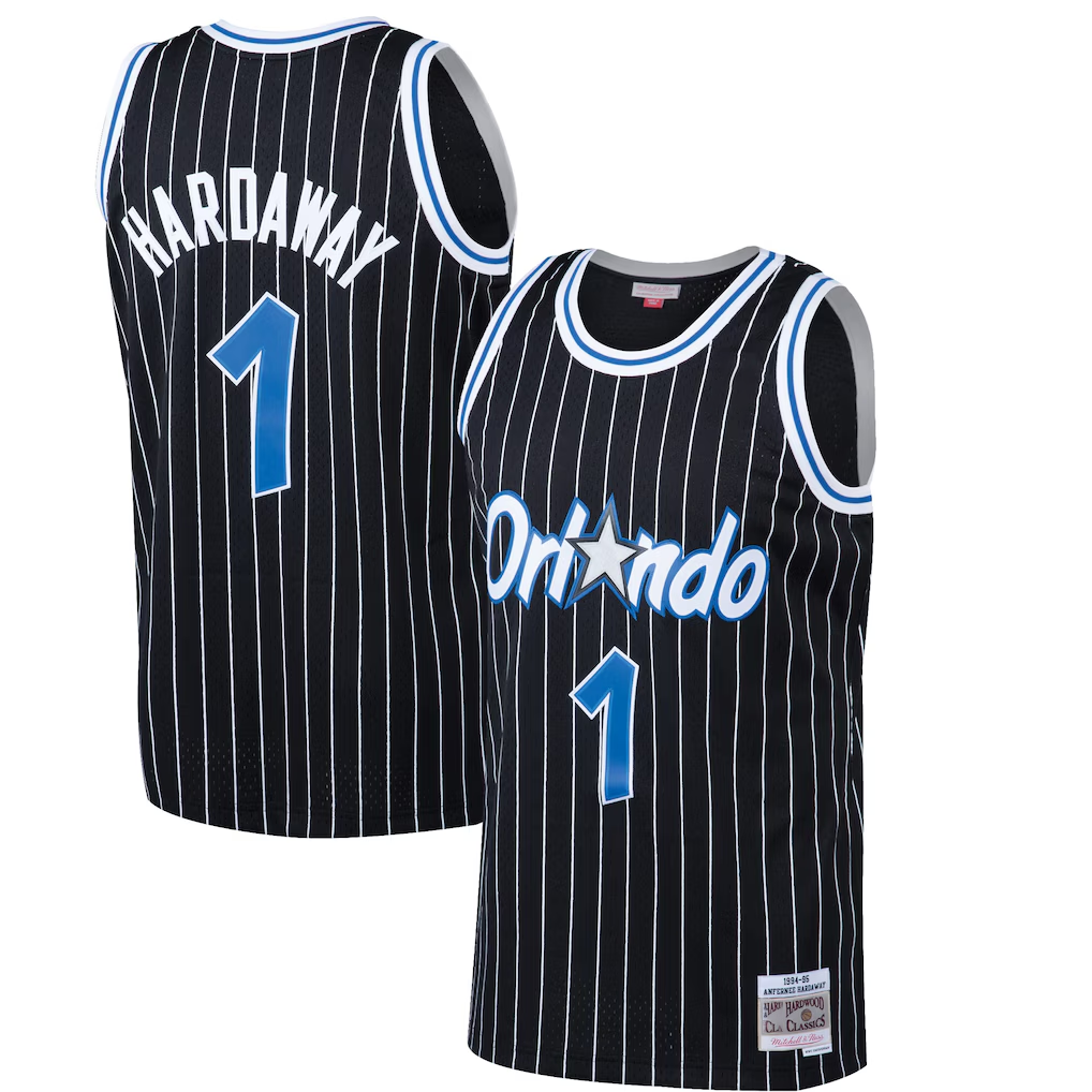 Kdoa O.Magic #1 Penny Hardaway Mitchell & Ness Black Hardwood Classics Swingman Jerseys
