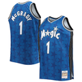Kdoa O.Magic #1 Tracy McGrady Mitchell & Ness Blue Big & Tall 200001 Hardwood Classics Swingman Jerseys