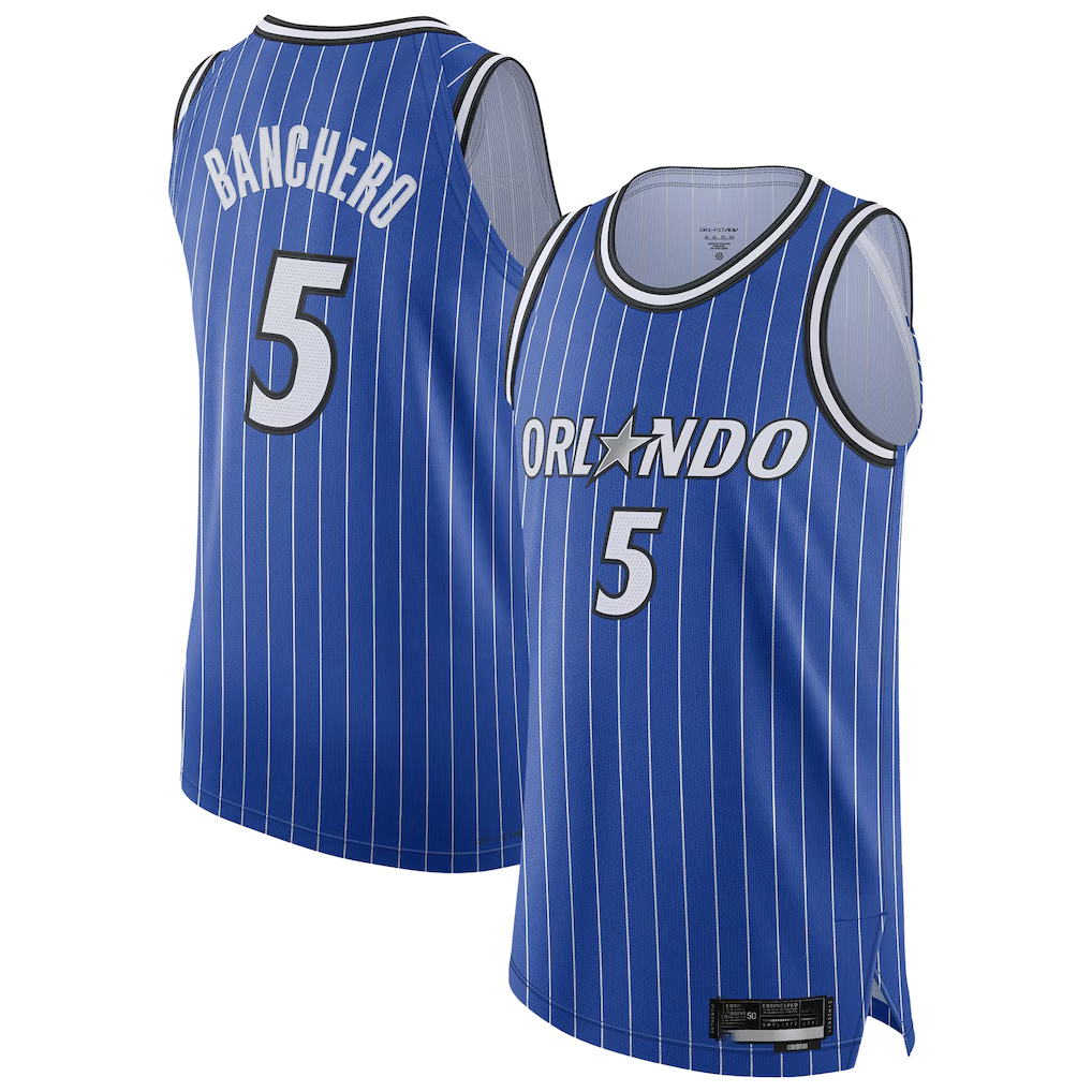 Kdoa O.Magic #5 Paolo Banchero Blue Authentic Player Jerseys - Icon Edition