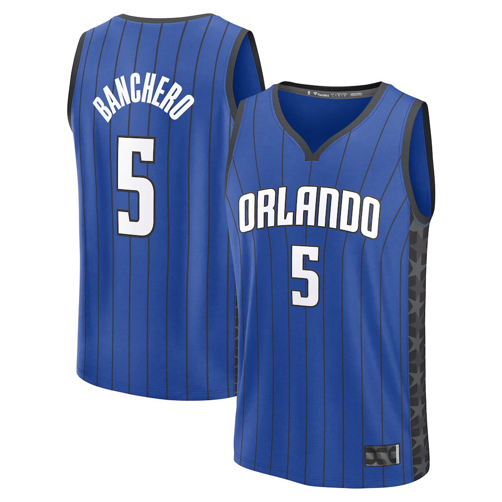 Kdoa O.Magic #5 Paolo Banchero  Blue Fast Break Replica Player Jerseys - Statement Edition