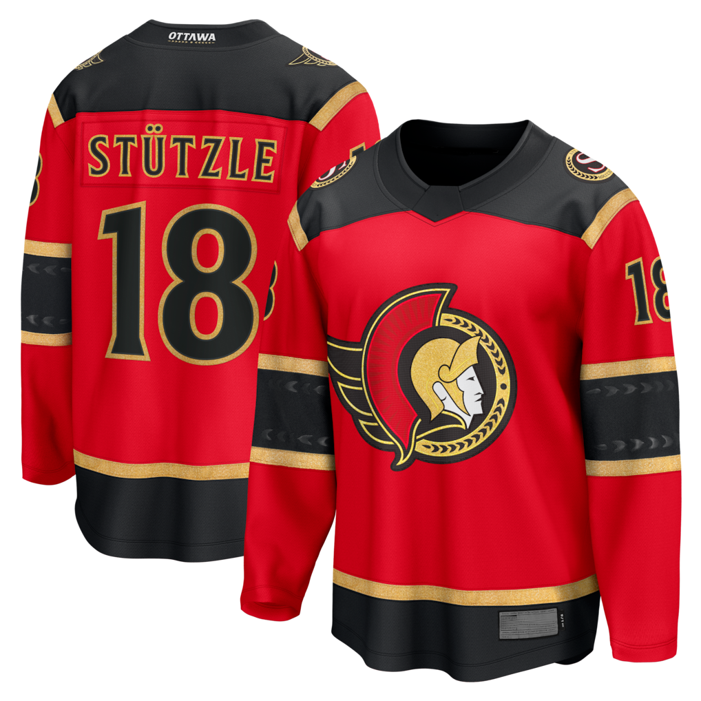 Kdoa O.Senators #18 Tim Stutzle Red Alternate Breakaway Jerseys