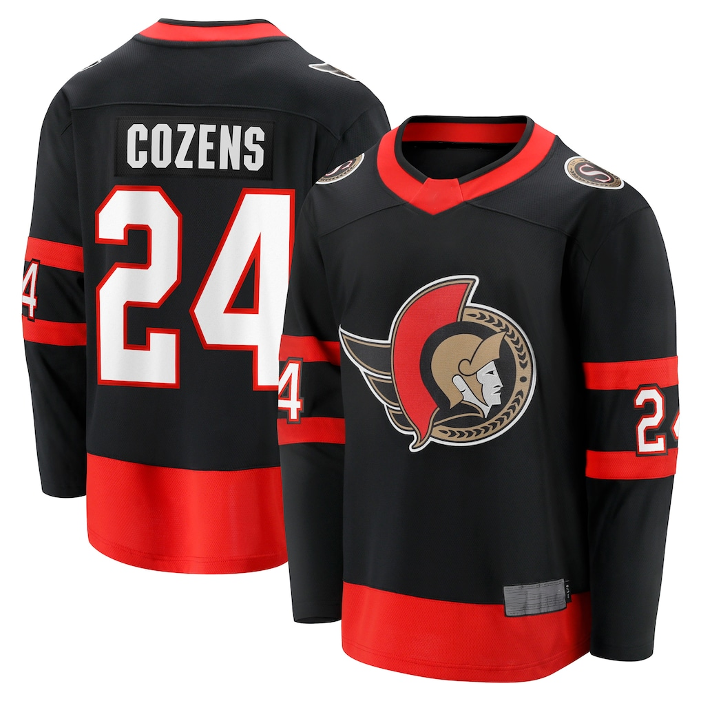 Kdoa O.Senators #24 Dylan Cozens Black Home Breakaway Jerseys
