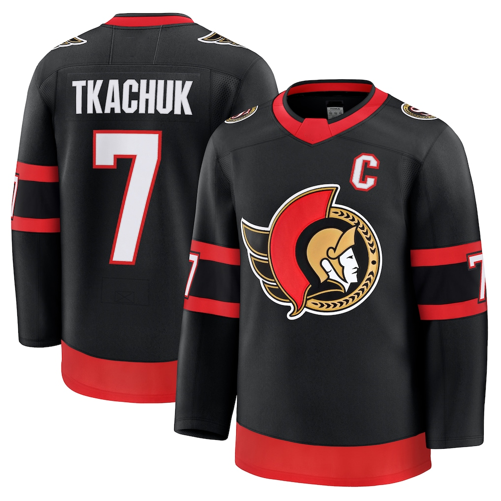 Kdoa O.Senators #7 Brady Tkachuk Black Home Premium Jerseys