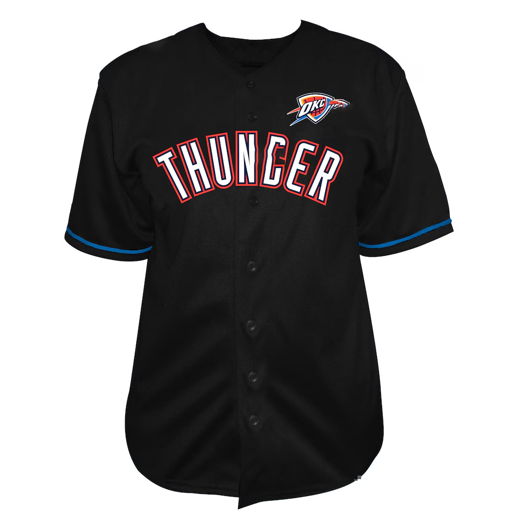Kdoa OC.Thunder Black Big & Tall Pop Full-Button Stitched Jerseys