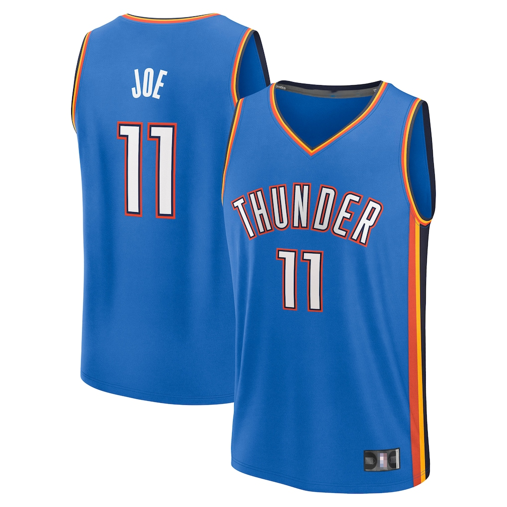Kdoa OC.Thunder #11 Isaiah Joe Blue Fast Break Replica Player Stitched Jerseys- Icon Edition