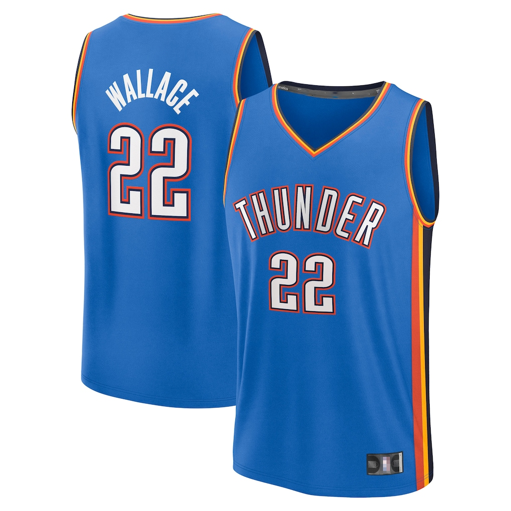 Kdoa OC.Thunder #22 Cason Wallace Blue Fast Break Replica Player Stitched Jerseys - Icon Edition