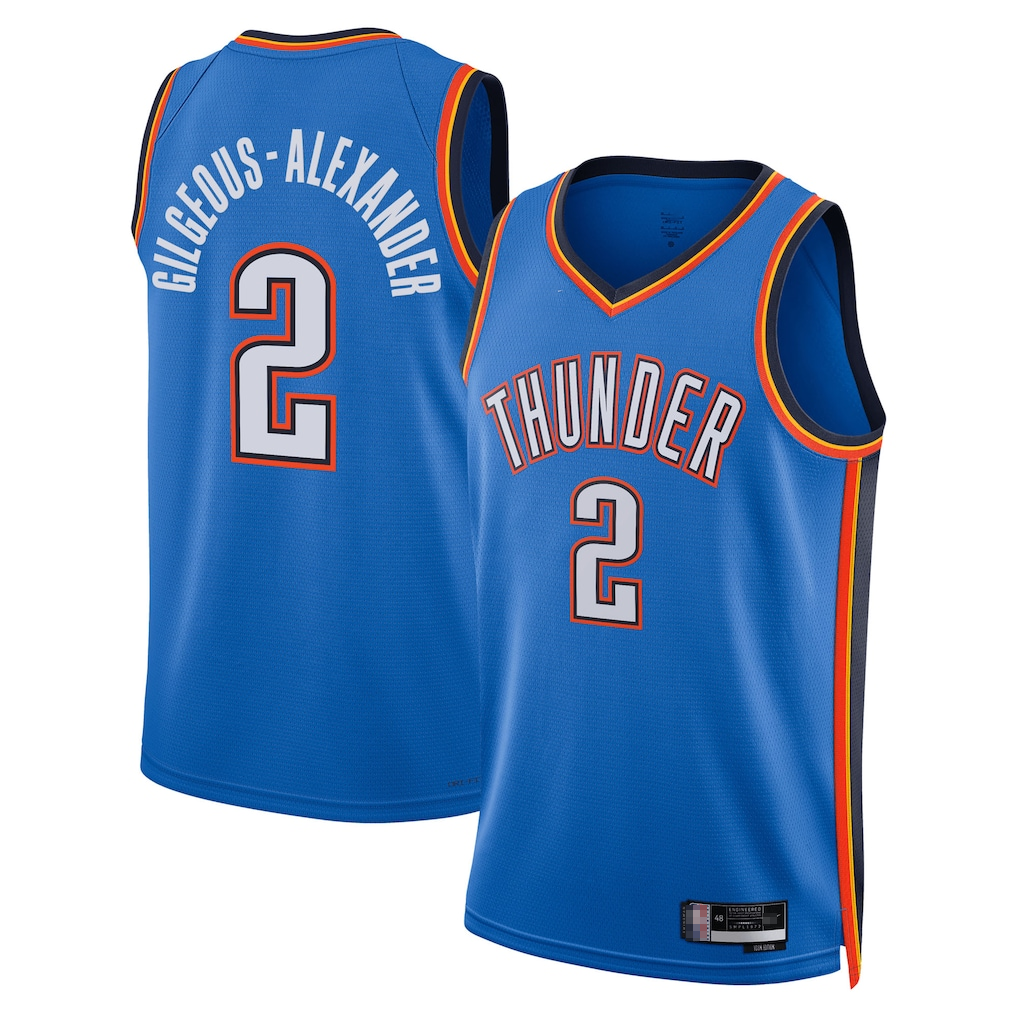Kdoa OC.Thunder #2 Shai Gilgeous-Alexander Blue Swingman Stitched Jerseys- Icon Edition