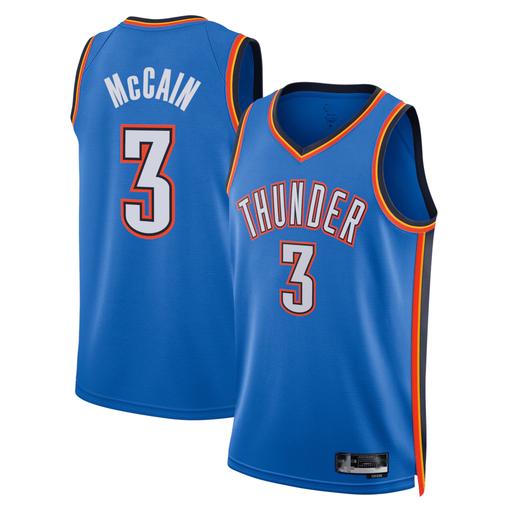 Kdoa OC.Thunder #3 Jared McCain Blue Swingman Stitched Jerseys- Icon Edition