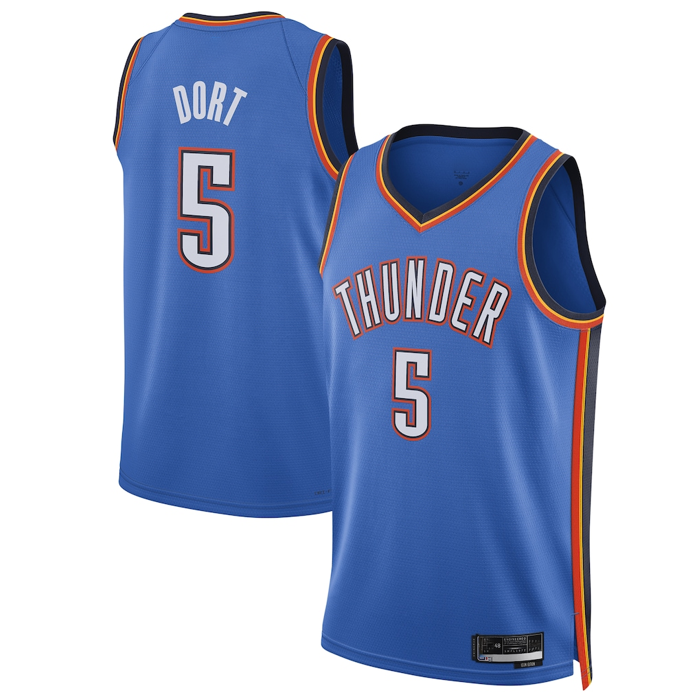 Kdoa OC.Thunder #5 Luguentz Dort Blue Swingman Player Stitched Jerseys - Icon Edition
