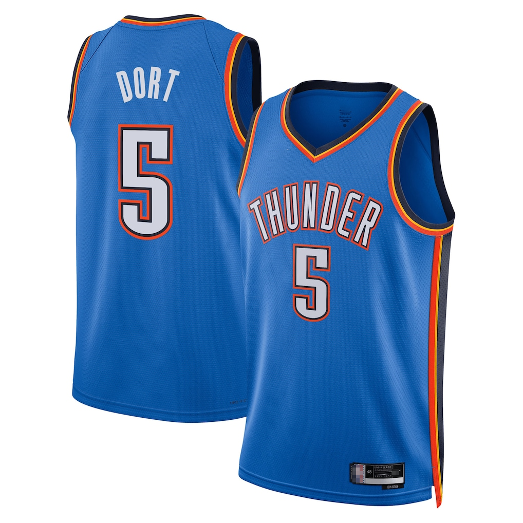 Kdoa OC.Thunder #5 Luguentz Dort Blue Swingman Stitched Jerseys - Icon Edition