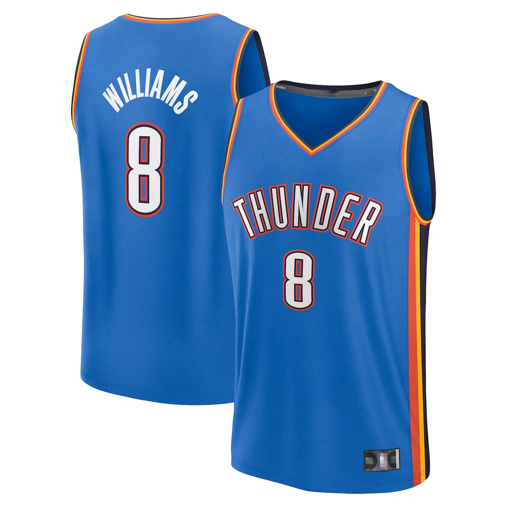 Kdoa OC.Thunder #8 Jalen Williams Blue Fast Break Replica Player Stitched Jerseys - Icon Edition
